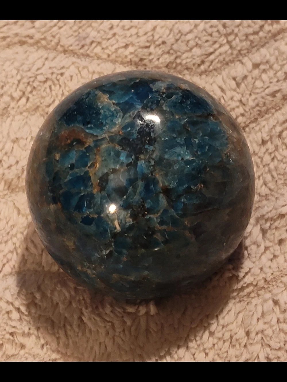 Vintage 90's Blue Apatite Crystal Sphere Orb- 838g